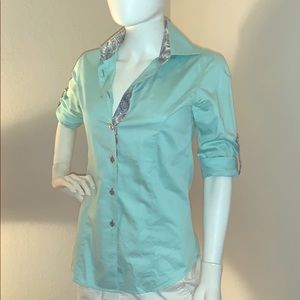 BEAUTIFUL TEAL BUTTON DOWN